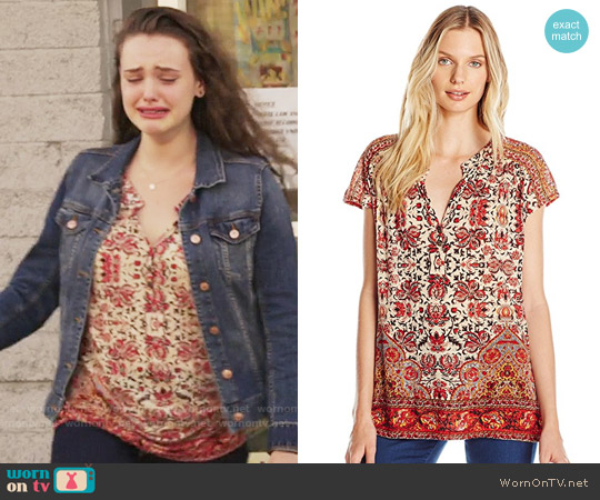 WornOnTV: Hannah's red printed top on 13 Reasons Why Katherine