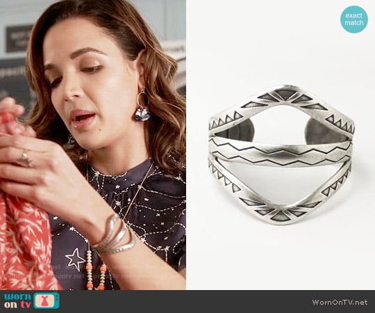 Nissa Jewelry Aztec Cuff worn by Cassandra (Georgie Flores) on Famous in Love