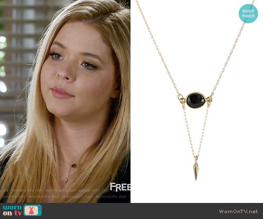 Peggy Li Onyx Point Necklace worn by Alison DiLaurentis (Sasha Pieterse) on Pretty Little Liars