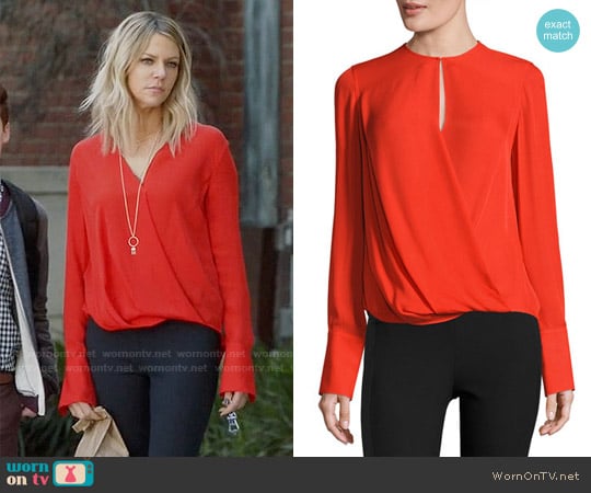 Rag & Bone Max Blouse in Fiery Red worn by Mackenzie Murphy (Kaitlin Olson) on The Mick