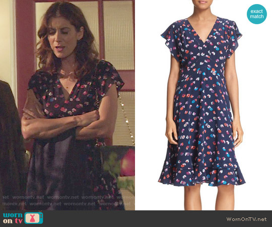 Rebecca Taylor Sakura Floral Dress worn by Olivia Baker (Kate Walsh) on 13 Reasons Why