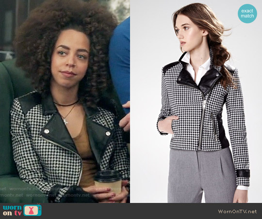 RW&Co. Wool Blend Biker Jacket worn by Valerie Brown (Hayley Law) on Riverdale