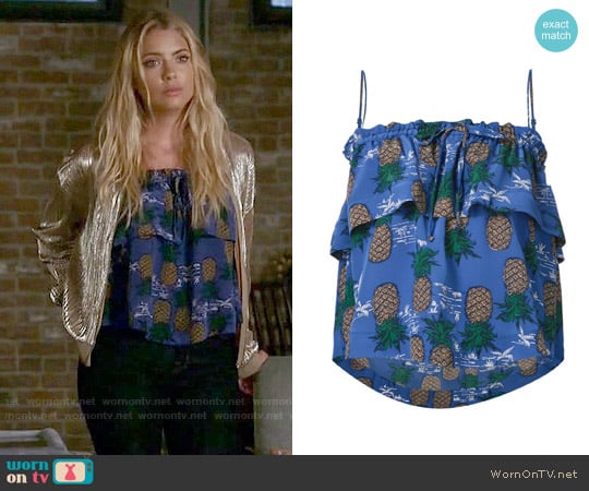 Sea Silk Pineapple Print Top worn by Hanna Marin (Ashley Benson) on Pretty Little Liars