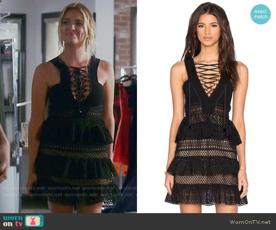 Self Portrait Lace-up Tiered Dress worn by Hanna Marin (Ashley Benson) on Pretty Little Liars