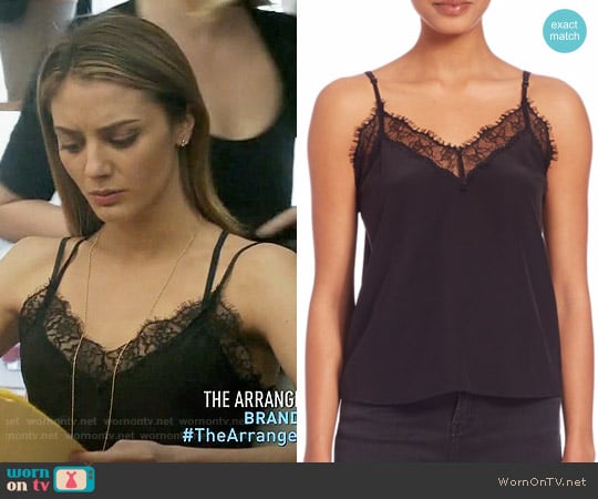 The Kooples Silk & Lace Camisole worn by Megan Morrison (Christine Evangelista) on The Arrangement