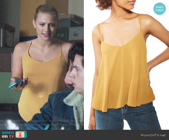 Topshop Rouleau Swing Camisole in Mustard worn by Betty Cooper (Lili Reinhart) on Riverdale