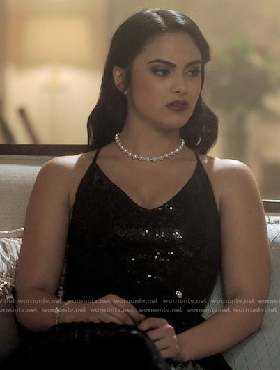 Veronica’s black sequin dress on Riverdale