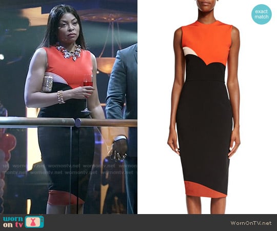 Victoria Beckham Sleeveless Heart Colorblock Sheath Dress worn by Cookie Lyon (Taraji P. Henson) on Empire