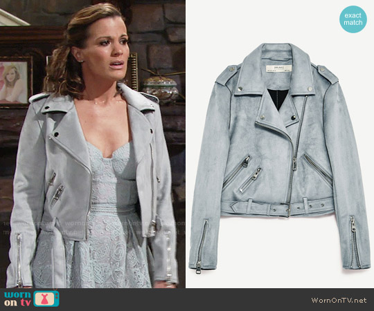 Zara Jacket with Zips worn by Chelsea Lawson (Melissa Claire Egan) on The Young and the Restless