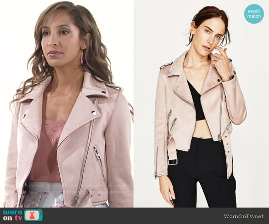 Zara Jacket with Zips worn by Lily Winters (Christel Khalil) on The Young and the Restless