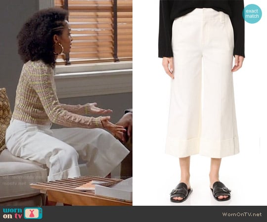 10 Crosby Derek Lam Wide Cuff Culottes worn by Zoey Johnson (Yara Shahidi) on Black-ish