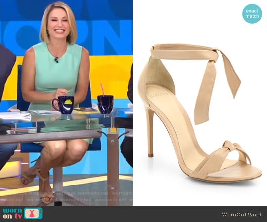 Alexandre Birman Clarita Leather Ankle-Tie Sandals worn by Amy Robach on Good Morning America