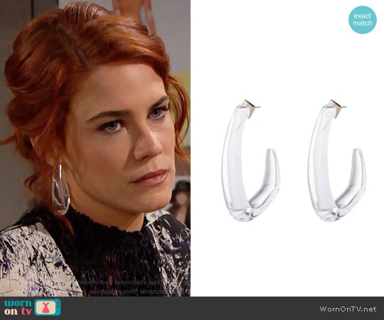 Alexis Bittar Abstract Thorn Hoop Earring worn by Sally Spectra (Courtney Hope) on The Bold and the Beautiful