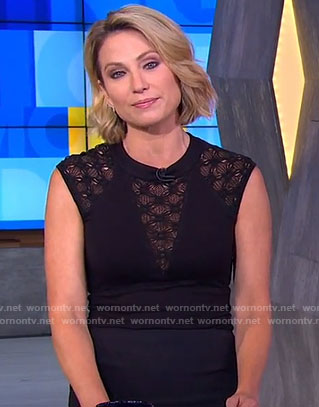 Amy’s black lace trim top on Good Morning America