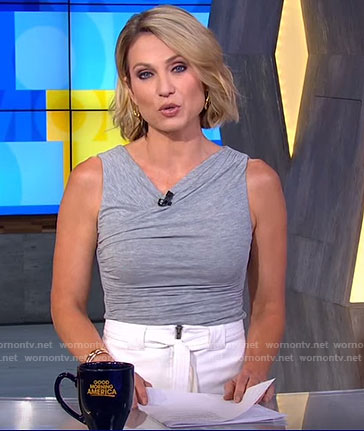 Amy’s Grey sleeveless top on Good Morning America