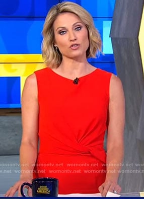 Amy’s red twisted front dress on Good Morning America