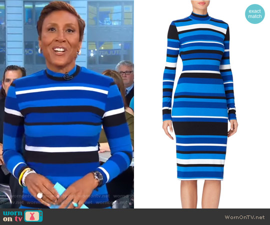 Catherine Malandrino Kristiana Stripe Body-Con Dress worn by Robin Roberts on Good Morning America