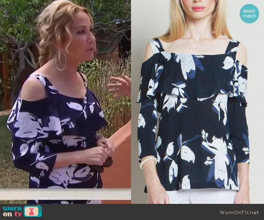 Clara Sunwoo Ruffle Open Shoulder Top worn by Kathie Lee Gifford on Today