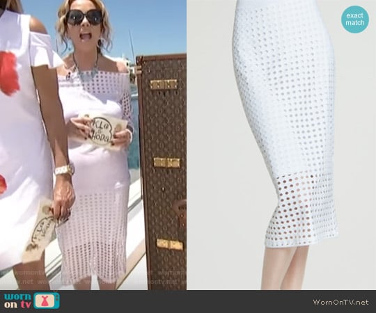Clara Sunwoo Perforated Knit Skirt worn by Kathie Lee Gifford on Today