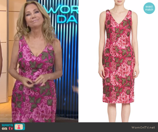 David Meister Double V-Neck Embroidered Cocktail Dress worn by Kathie Lee Gifford on Today
