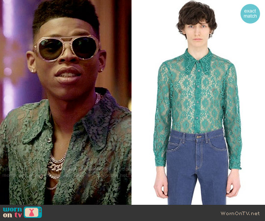 Gucci Lace Shirt With 70s Style Collar worn by Hakeem Lyon (Bryshere Y. Gray) on Empire