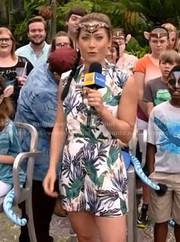 Ginger’s white palm leaf romper on Good Morning America