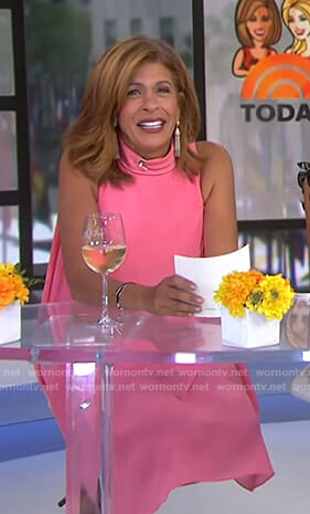 Hoda’s pink mock neck dress on Today