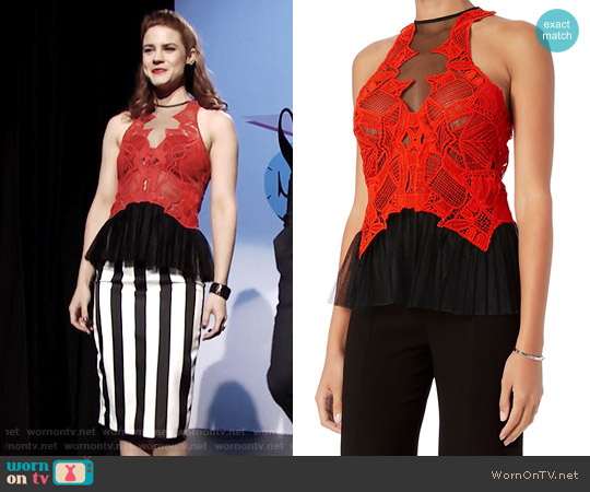 Jonathan Simkhai Tulle & Lace Top worn by Sally Spectra (Courtney Hope) on The Bold and the Beautiful