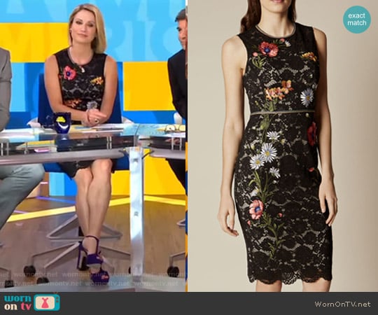 Karen Millen Lace Embroidered Pencil Dress worn by Amy Robach on Good Morning America
