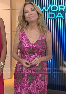 Kathie’s pink floral v-neck dress on Today