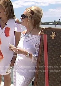 Kathie’s white perforated top and skirt on Today