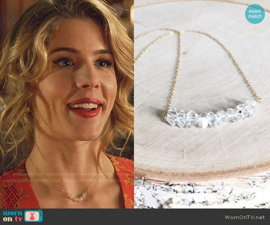 KristynReneeJewelry Herkimer Diamond Necklace worn by Felicity Smoak (Emily Bett Rickards) on Arrow