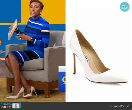 Manolo Blahnik BB Point Toe Pumps worn by Robin Roberts on Good Morning America