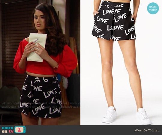 Rachel Roy Love Graphic Skort worn by Darlita (Danube Hermosillo) on The Bold and the Beautiful