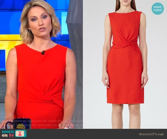 Reiss Erica Twist-Front Dress worn by Amy Robach on Good Morning America