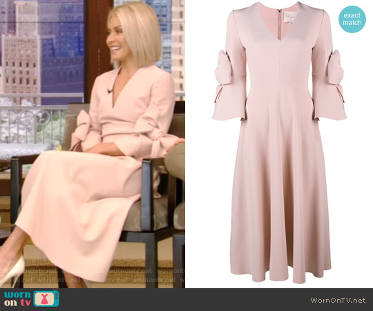 Roksanda Sibella Bow Embellished Dress worn by Kelly Ripa on Live with Kelly and Mark