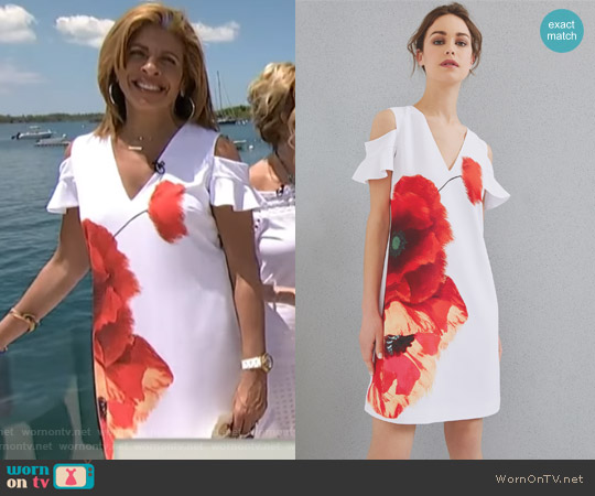 Ted Baker Playful Poppy Cut-out Shoulder Dress worn by Hoda Kotb on Today