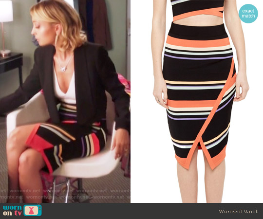 Ted Baker Xammie Tribal Stripe Skirt worn by Portia Scott-Griffith (Nicole Richie) on Great News