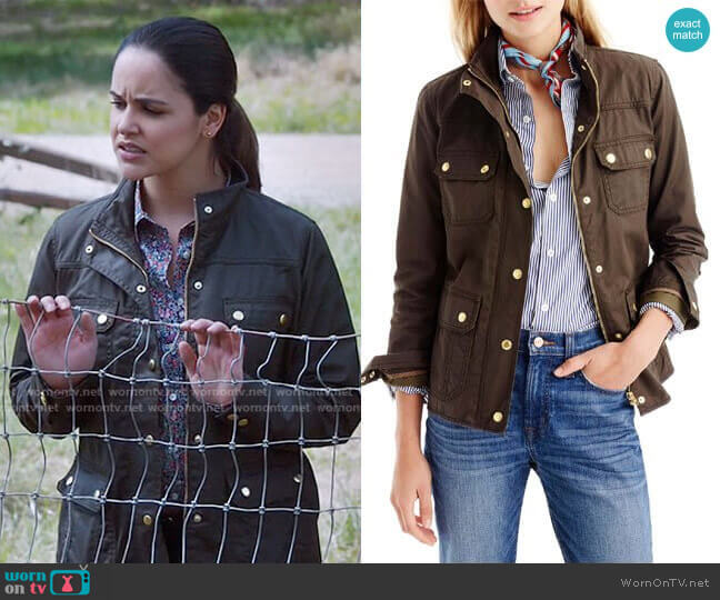 J.Crew The Downtown Field Jacket in Mossy Brown worn by Amy Santiago (Melissa Fumero) on Brooklyn Nine-Nine
