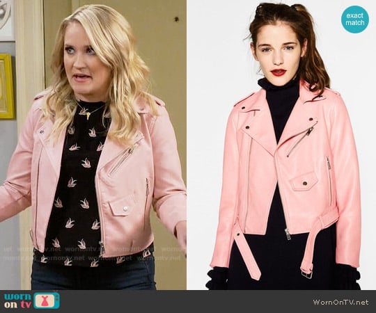 Zara Leather Effect Jacket worn by Gabi Diamond (Emily Osment) on Young and Hungry