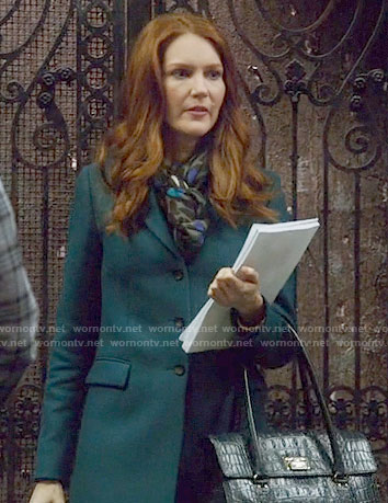 Abby’s teal coat on Scandal