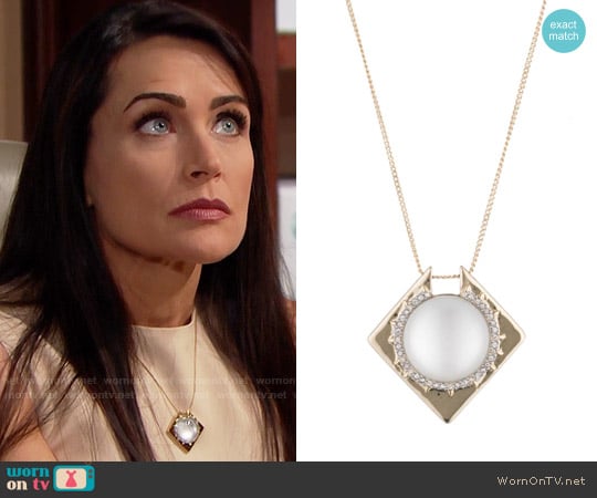 Alexis Bittar Geometric Pendant Necklace worn by Quinn Fuller (Rena Sofer) on The Bold and the Beautiful