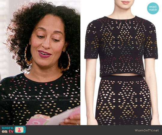 Alice + Olivia Ines Top worn by Rainbow Johnson (Tracee Ellis Ross) on Black-ish