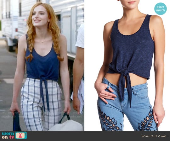 Alice + Olivia Jacinda Top in Denim worn by Paige Townsen (Bella Thorne) on Famous in Love