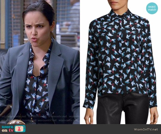 Alice + Olivia Willa Dove Print Shirt worn by Amy Santiago (Melissa Fumero) on Brooklyn Nine-Nine