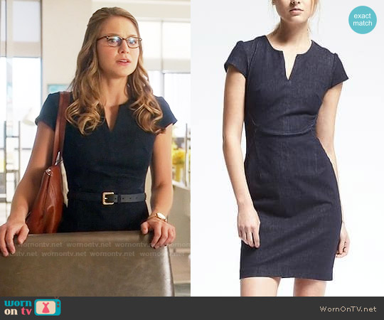 Banana Republic Seamed Denim Dress worn by Kara Danvers (Melissa Benoist) on Supergirl