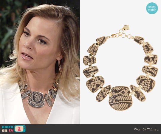 Bcbgmaxazria Snake Plated Necklace worn by Phyllis Newman (Gina Tognoni) on The Young and the Restless