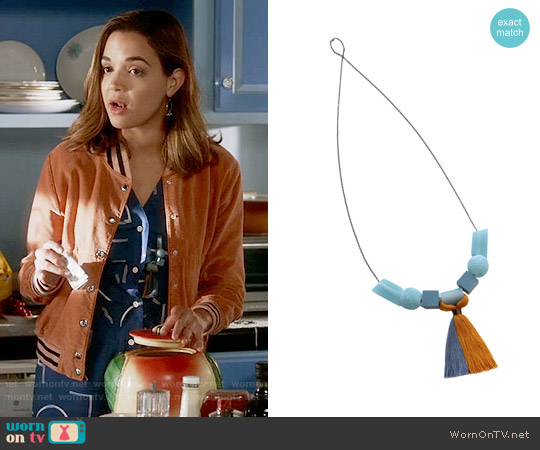 Bluma Project Anya Necklace worn by Cassandra (Georgie Flores) on Famous in Love