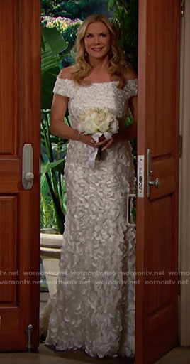 Brooke’s off-shoulder wedding dress on The Bold and the Beautiful