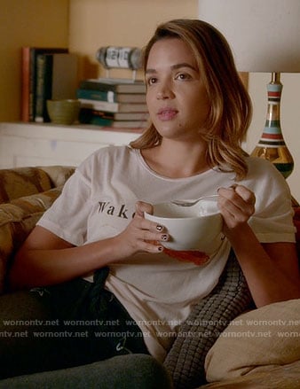 Cassie’s Wakey Wakey tee on Famous in Love